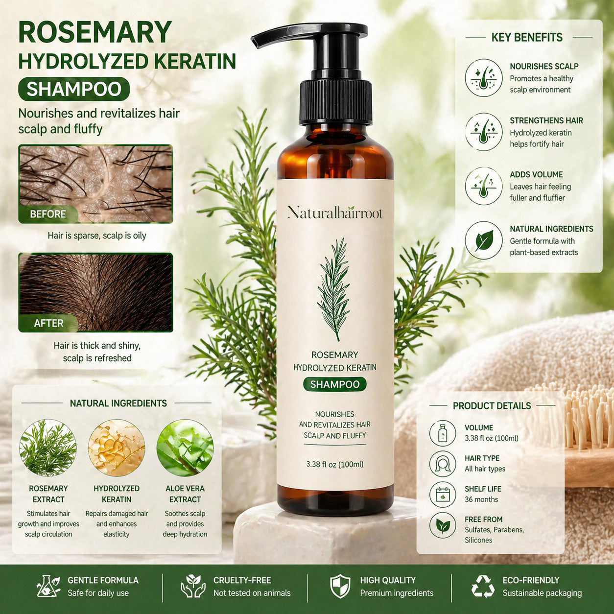 🌿 Rosemary Hair Growth Shampoo