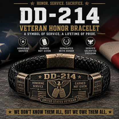 100% Handmade DD-214 Veteran Honor Bracelet