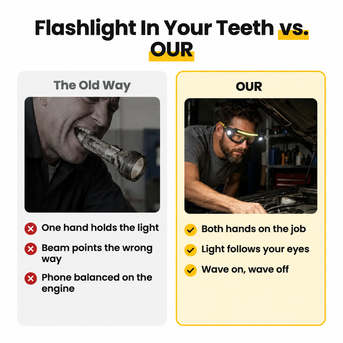 LED Headlamp Glasses: The Light Goes Where You Look, Both Hands Stay On The Job